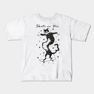 skate or die cat Kids T-Shirt